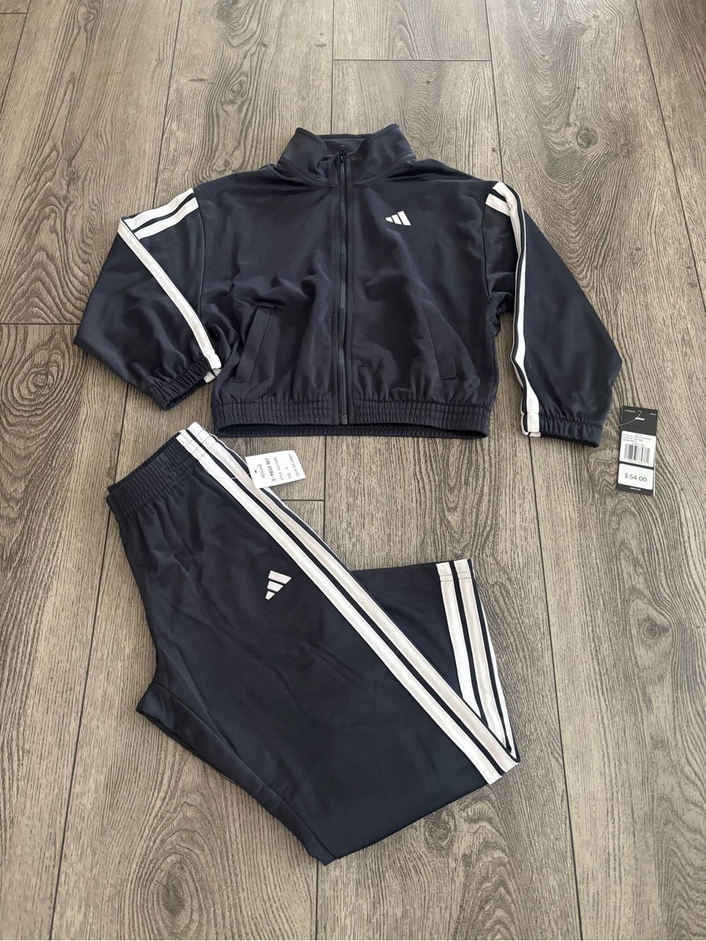 Adidas blue and White Kids Track Jacket & Pants Set